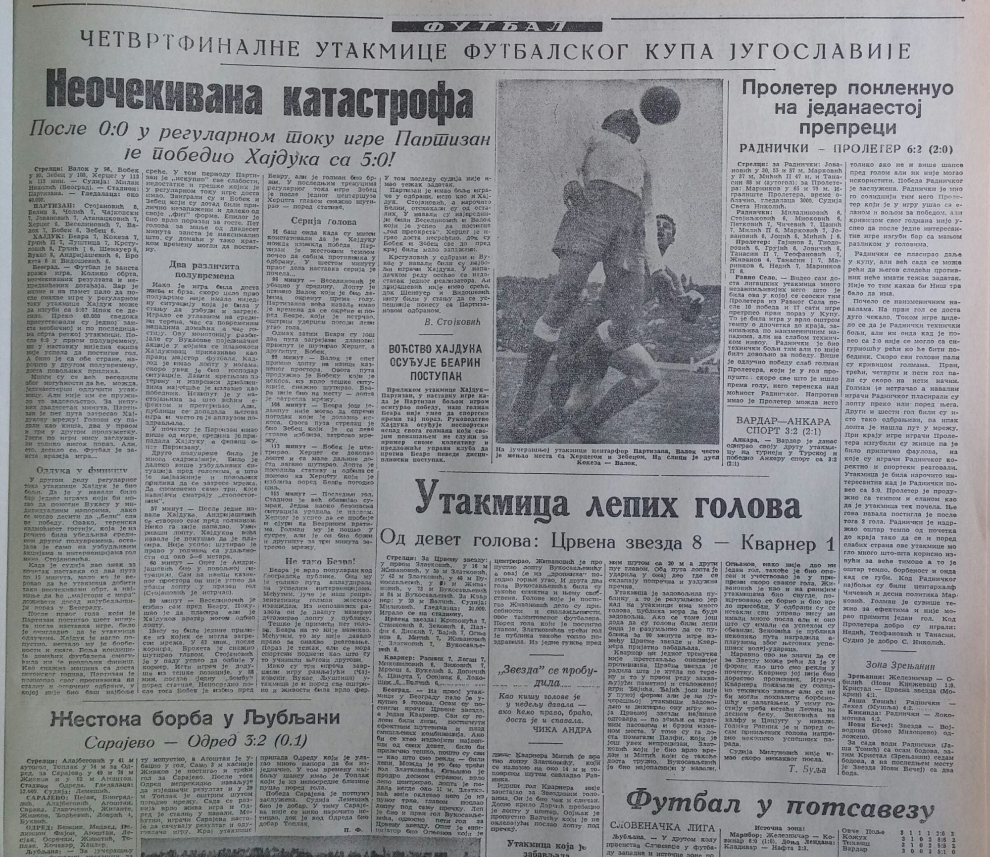 SEZONA 1952/53 05.10.1952.-Partizan-Hajduk-5-0-Kup