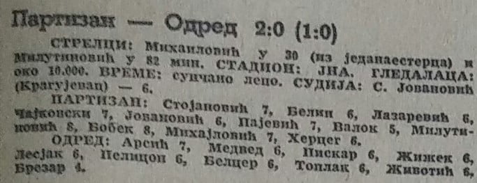 SEZONA 1953/54 25.04.1954.-Partizan-Odred-2-0-3