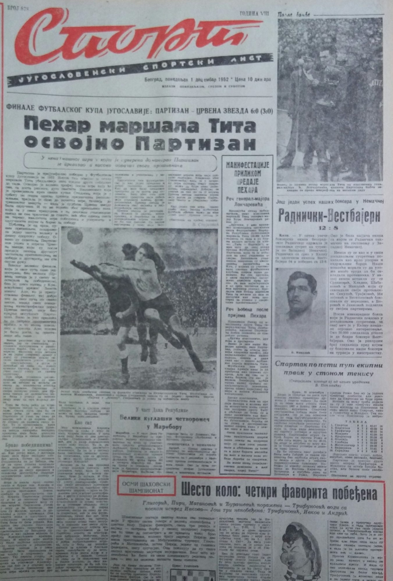 SEZONA 1952/53 29.11.1952.-Partizan-cz-6-0-finale-kupa-1-scaled